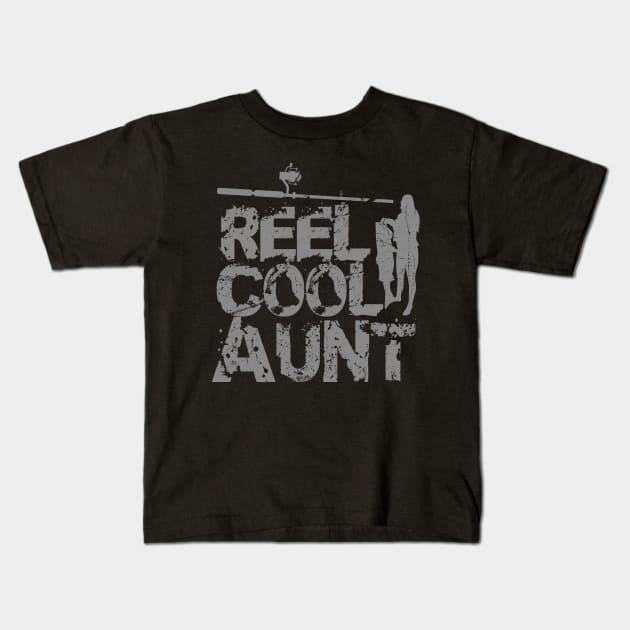 Reel Cool Aunt Fishing mothers Day Kids T-Shirt by Alex21